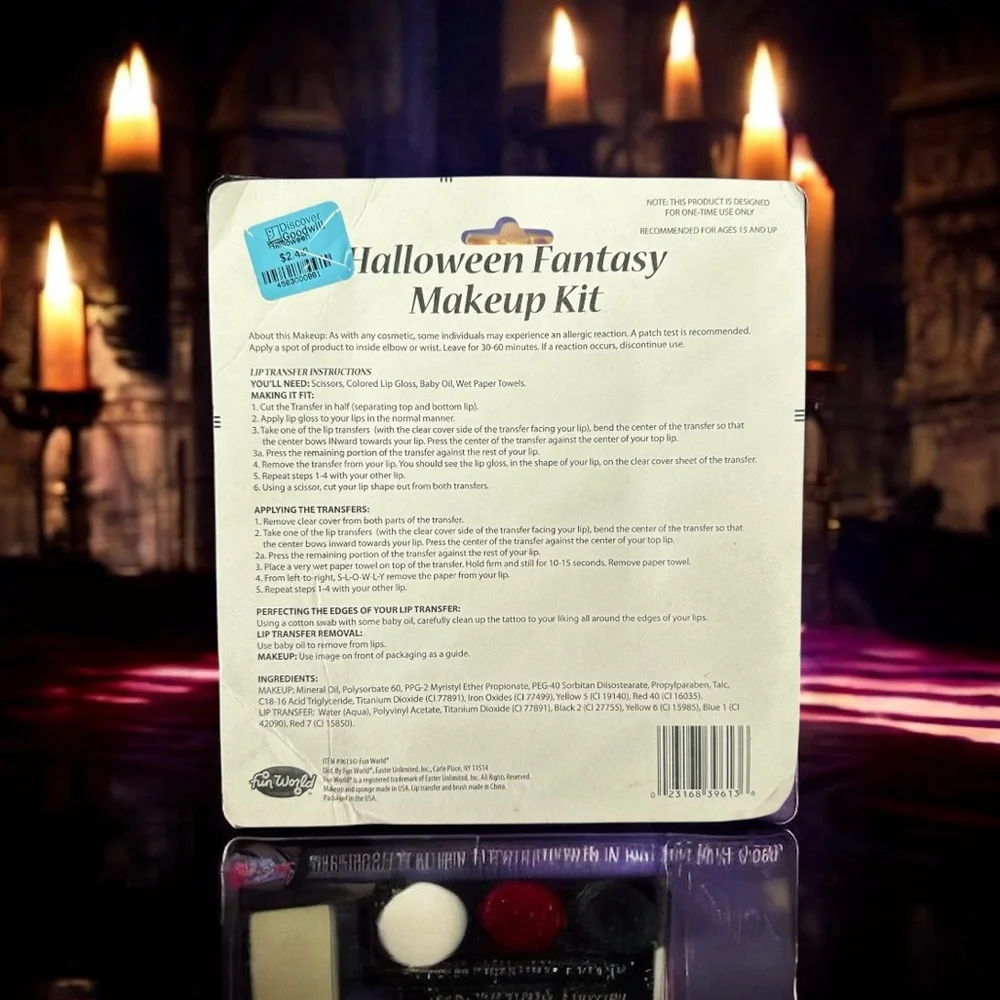 Halloween Fantasy Makeup Kit: Vamp AND Tube of Fake Blood - Vampire Lip Transfer - Picture 4 of 6